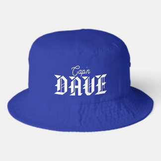 Cap'n DAVE (or YOUR NAME) White/Dark Bucket Hat