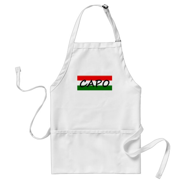 CAPO, capo means BOSS! in italian and spanish, Adult Apron (Front)