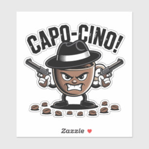 Capo-cino! Dual-Pistol Coffee Gangster Sticker