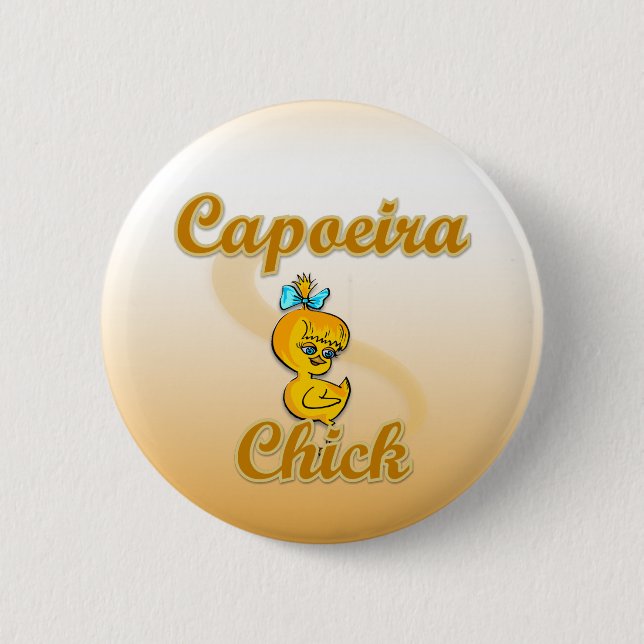 Capoeira Chick Pinback Button (Front)