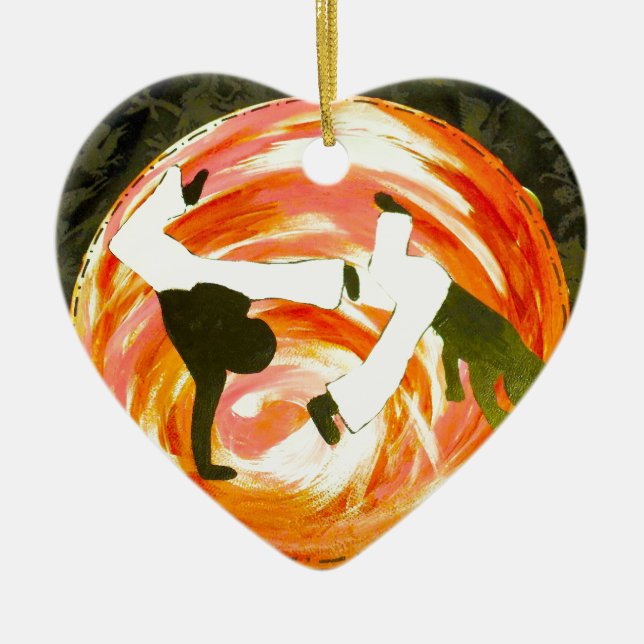 capoeira love mma martial arts axe brazil ceramic ornament (Front)