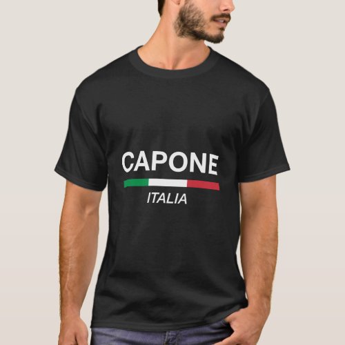 Capone Italian Name Family Surname Gift Italy Flag T_Shirt