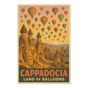 Cappadocia – Balloons Over Fairy Chimneys Poster