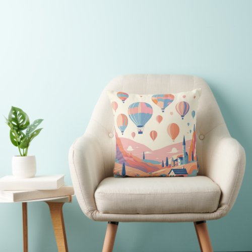 Cappadocia Balloons Throw Pillow