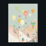 Cappadocia Day Art | Hot Air Balloon Turkey Travel Postcard<br><div class="desc">Fantasy abstract painting artwork of magical colorful hot air balloon show in Cappadocia in Turkey day. Whimsical colorful contemporary hot air balloons painting, featuring Kapadokya, Cappadocia balloons. Dreamy and magical gold balloon travel Cappadocia ethno folk traditional art, desert hot air balloon show whimsical contemporary modern illustration artwork</div>