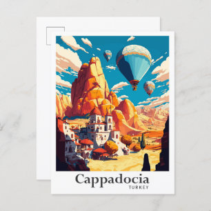 Cappadocia Spain Vintage Travel Portrait Postcard