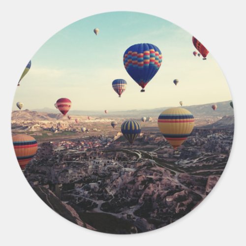 Cappadocia Turkey Hot Air Balloons Classic Round Sticker