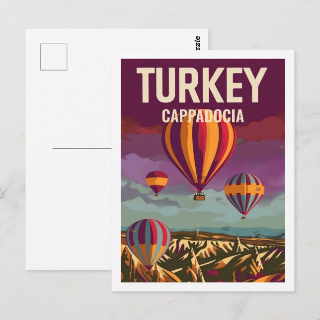 Cappadocia Turkey Vintage Famous Travel Place Postcard (Front/Back)