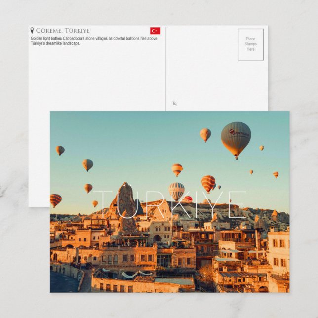 Cappadocia, Türkiye Travel Postcard (Front/Back)