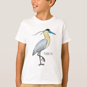 Capped heron bird cartoon illustration T-Shirt
