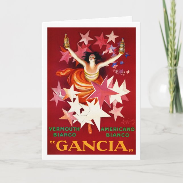 Cappiello Card or Invitation:  Gancia Vermouth (Front)
