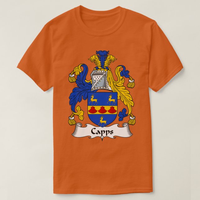 Capps Coat of Arms Family Crest  T-Shirt (Design Front)