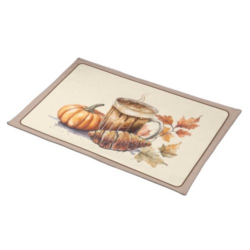 Cappuccino and Croissant Cloth Placemat