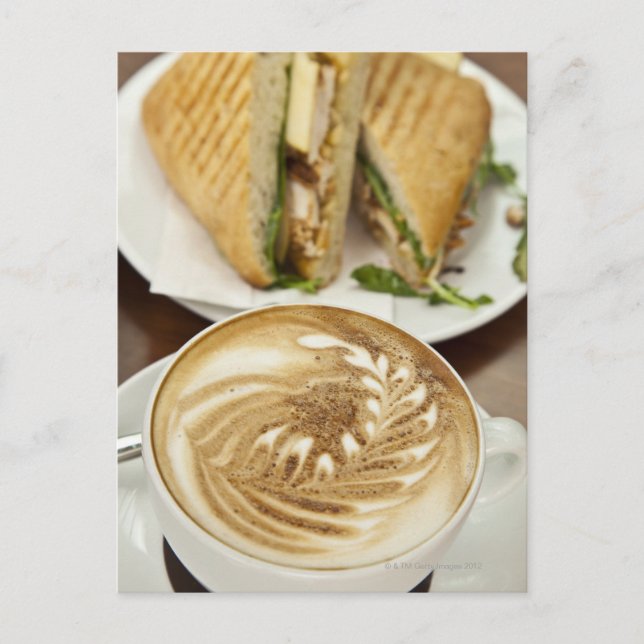 Cappuccino and panini lunch postcard (Front)