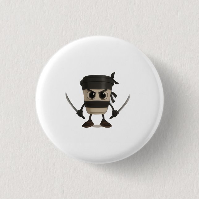 Cappuccino Assassino Funny Italian Button (Front)
