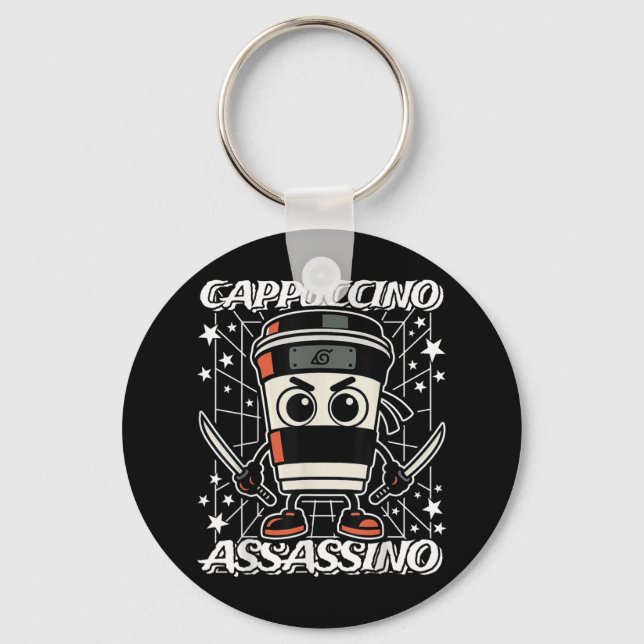 Cappuccino-assassino Italian-brainrot Coffee Assas Keychain (Front)