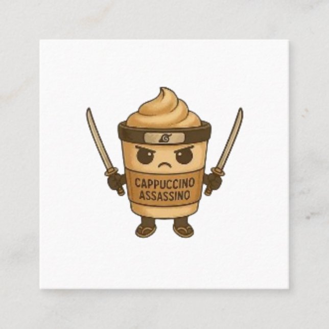 Cappuccino Assassino Italian Square Business Card (Front)