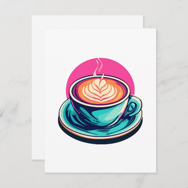 Cappuccino coffee cup enclosure card (Front/Back)