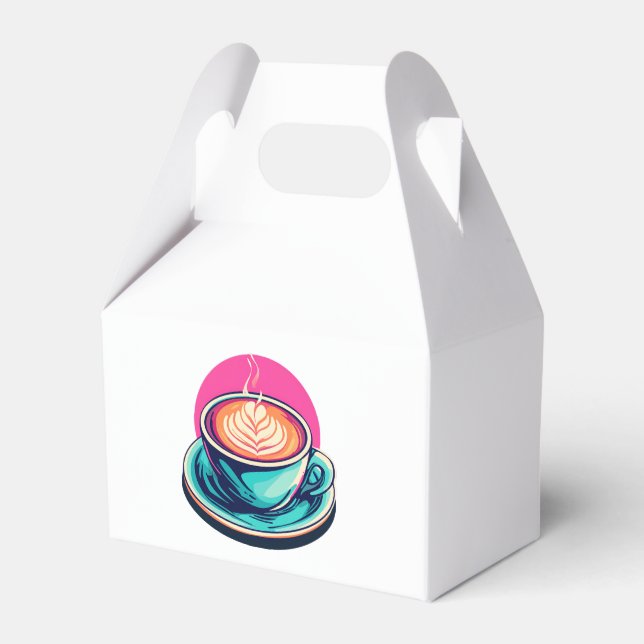 Cappuccino coffee cup favor boxes (Front Side)