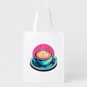 Cappuccino coffee cup grocery bag
