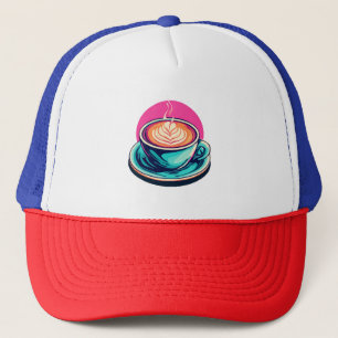 Cappuccino coffee cup trucker hat