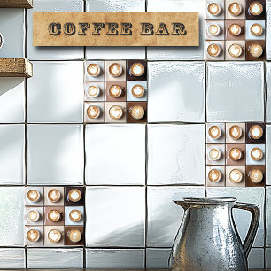 Cappuccino Coffee Cups Ceramic Tile