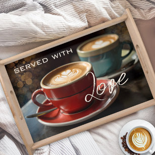 Cappuccino Coffee Elegant Serving Tray