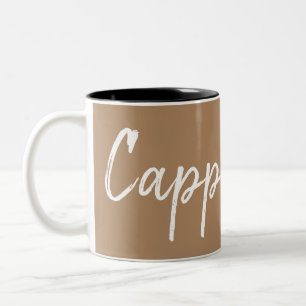 Cappuccino coffee lovers typography Two-Tone coffee mug