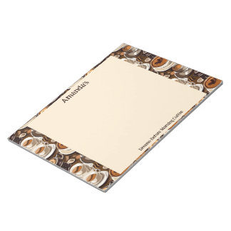 Cappuccino Coffee Oil Paint Pattern Personalized  Notepad