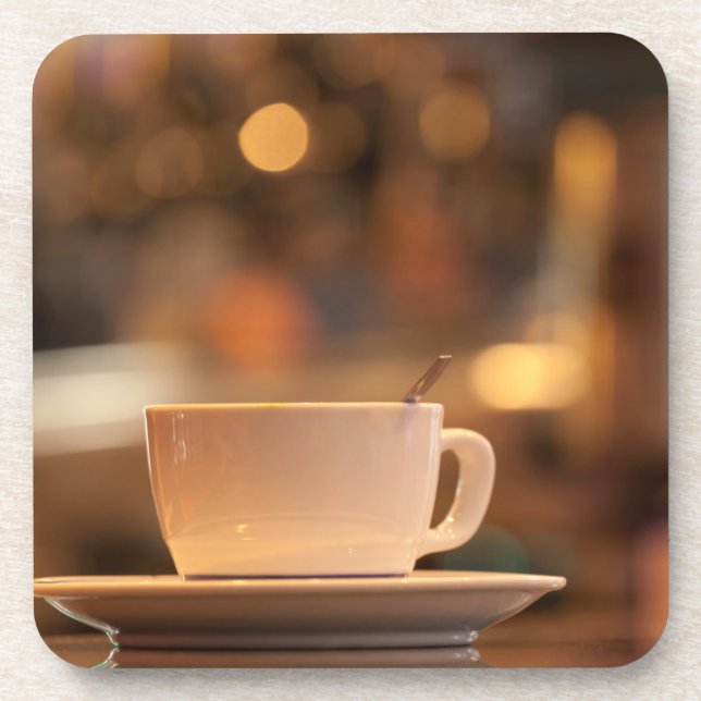Cappuccino coffee, Venice, Italy Beverage Coaster (Front)