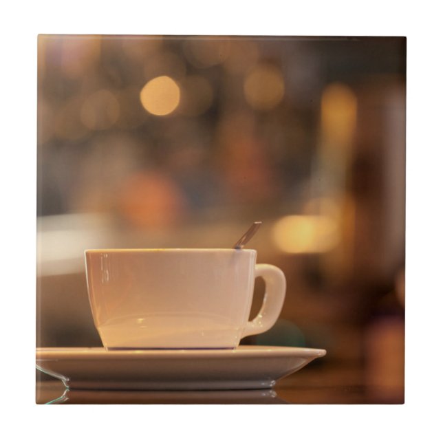 Cappuccino coffee, Venice, Italy Ceramic Tile (Front)