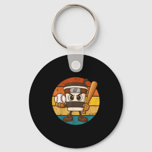 Cappuccino Ino Baseball Cute Italian Brainrot Meme Keychain