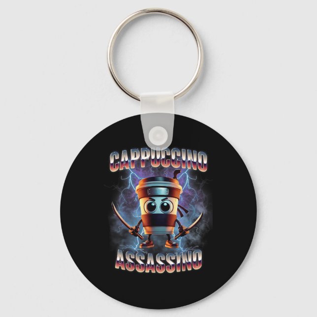 Cappuccino Ino Brainrot Italian Meme  Keychain (Front)