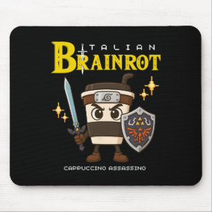 Cappuccino Ino Italian Brainrot Retro Gamer Art De Mouse Pad