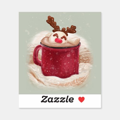 Cappuccino marshmallow cozy rest vacation winter C Sticker