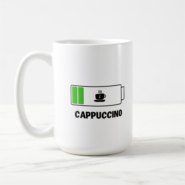 Cappuccino Minimal Typography Coffee Mug (Left)