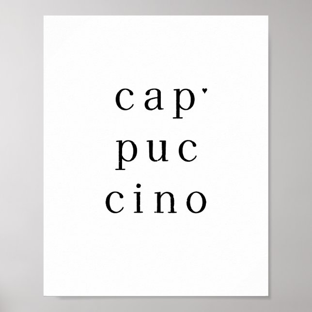 Cappuccino - minimalistic typography poster (Front)