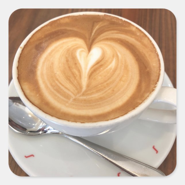 Cappuccino square sticker (Front)