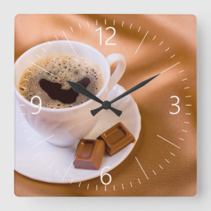 Cappuccino Square Wall Clock