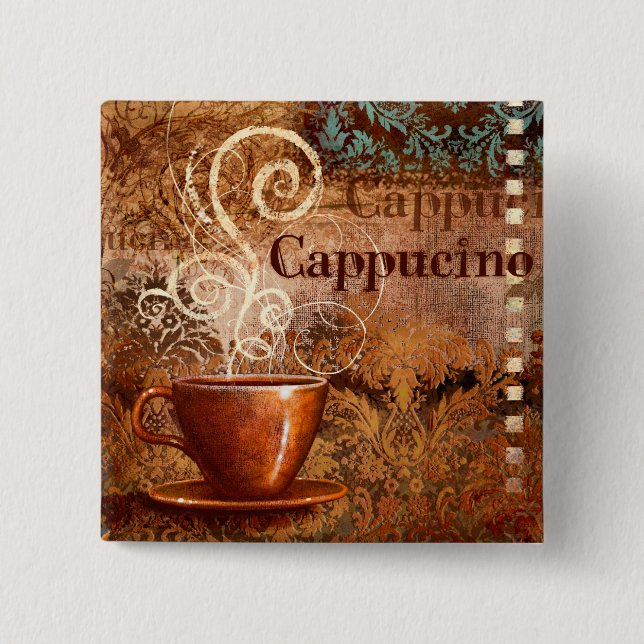 Cappucino Pinback Button (Front)