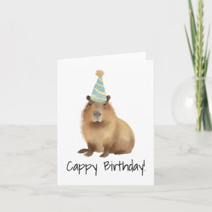 Cappy Birthday Capybara Watercolor Card