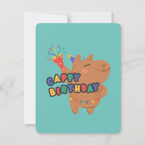 Cappy Birthday  Cute Capybara Happy Birthdday Holiday Card