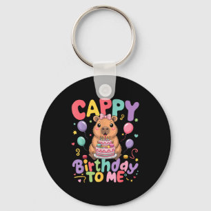Cappy Birthday To Me Cute Capy Capybara Birthday G Keychain