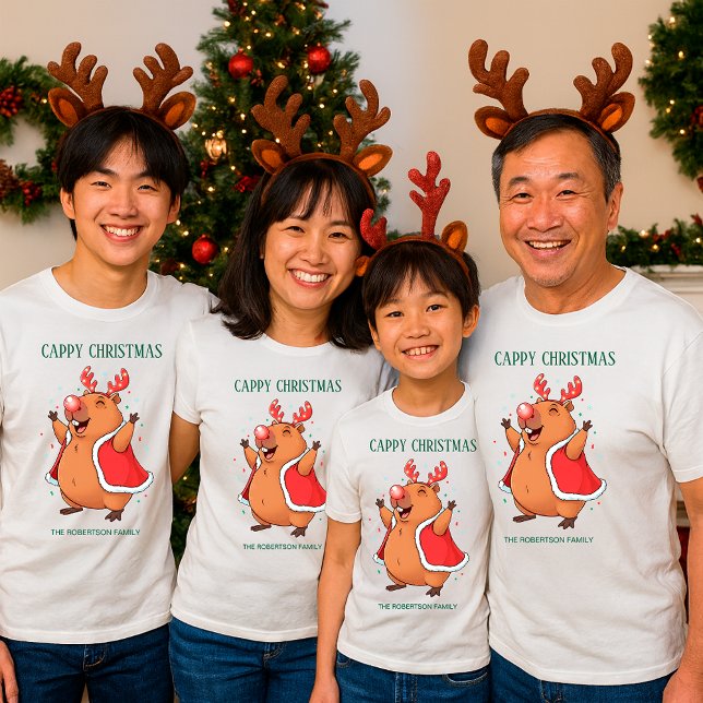 Cappy Christmas Funny Capybara reindeer headband  Tri-Blend Shirt (Creator Uploaded)