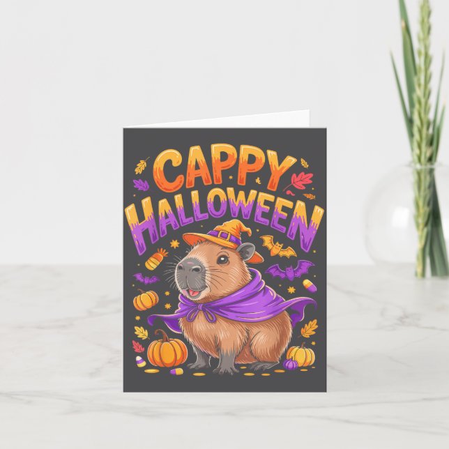 Cappy Halloween Capybara Witch  Card (Front)