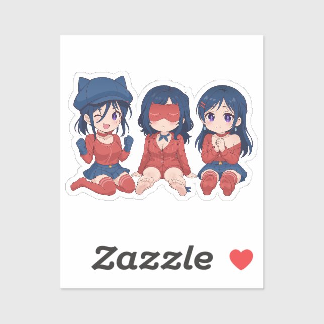 Cappy Mita Sleepy Mita Kind Mita Chibi Cute Anime  Sticker (Sheet)