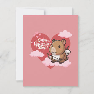 Cappy Valentine’s Day Cute Capybara Cupid Card