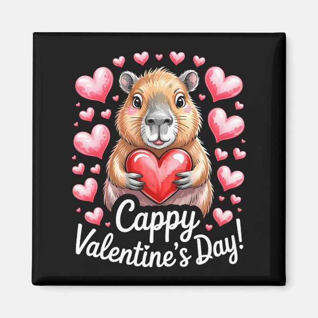 Cappy Valentine’s Day Cute Capybara Heart Design P Magnet (Front)