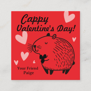Cappy Valentine's Day Capybara Valentine Enclosure Card