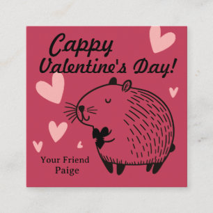 Cappy Valentine's Day Capybara Valentine Enclosure Card